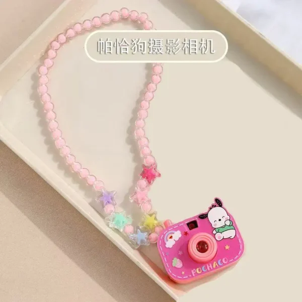 Cartoon cartoon character kuromi children projection camera beaded necklace jewelry little girl cute glowing toy birthday gift