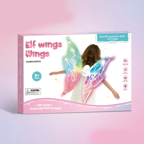 Electric Butterfly Wings Moving Elf Wing with Light And Music Fairy Wings for Girls Luminous Butterfly Wings Dancing Stage Prop