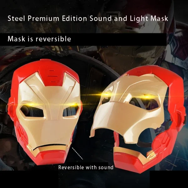 Iron Man Captain America Helmet Cosplay Figure Luminous Mask Creative Soft Bullets Launcher Toys Personalized Prop Kids Gift