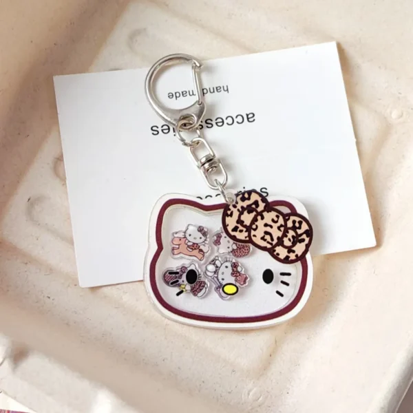 Sanrio Hello Kitty Shaking It Keychain Pendant Girly Sweet Bag Hanging Ornaments Couple Backpack Acrylic Accessories Gift Toys