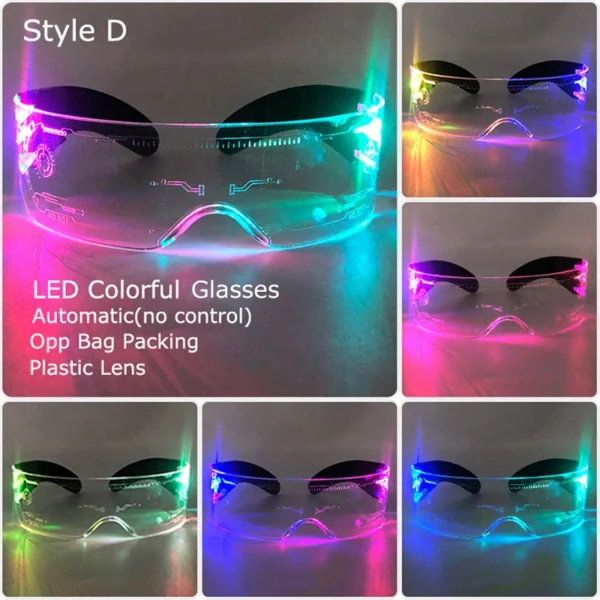 Hot LED Luminous Glasses Neon Light Up Visor Eyeglasses Bar Party Glasses For Halloween Christmas Festival Glow Party Decoration