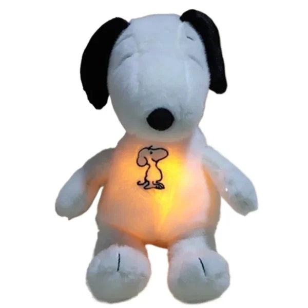 New Baby Breathing Soothing Snoopy white dog Plush Doll Sleeping Companion Music and Light Doll Sensory Stuffed Toy Kid Gifts