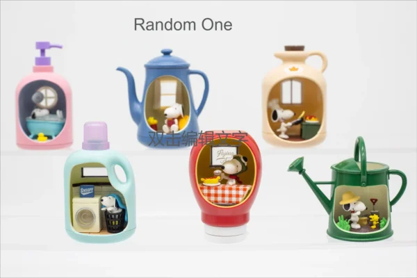 Rement Snoop'ss Life in A Bottle Blind Box Toy Anime Figure Blind Box Mini Desktop Figure Ornament Surprise Box Gift Kids Toy